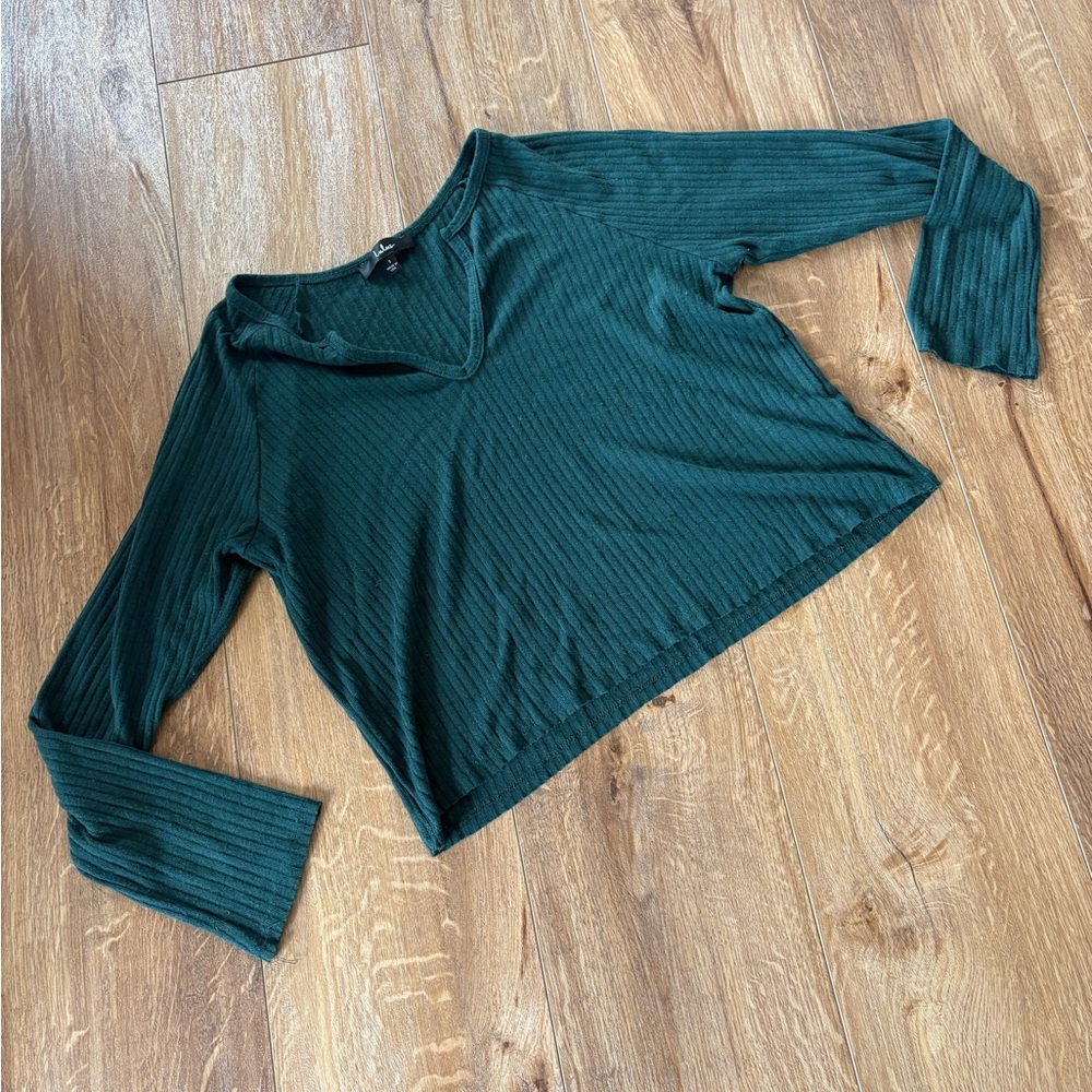 Lulu's Teal Long Sleeve Top